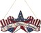 4th of July Wreaths,SWEKKE Wreath for Front Door, God Bless America Flag Wooden Decor Door Sign Wreath